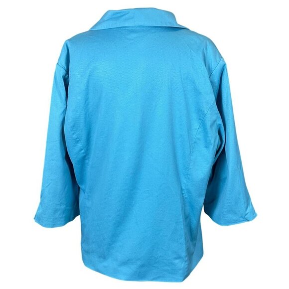 Bob Mackie Wearable Art Butterfly Embroidered Jacket Zip Front 3/4 Sleeves 2X - Picture 6 of 10